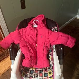 Ralph Lauren Toddler Girl’s Coat SZ 2- hot pink with hood. Great condition